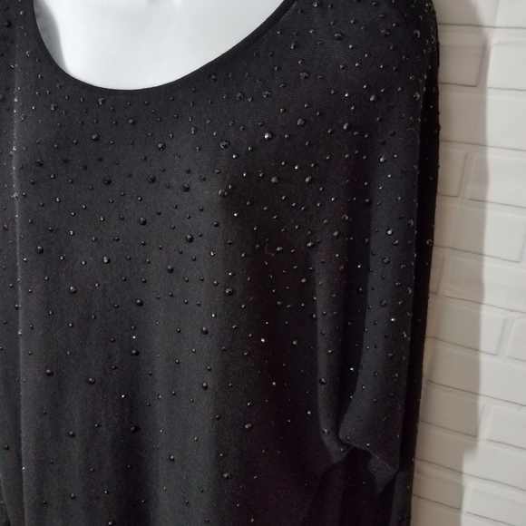 INC International Concepts Black Sparkle Sweater - Picture 3 of 5
